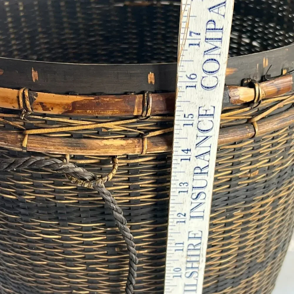 Vintage Thai Handicraft Tea Leaf Storage Basket Brown Backpack 16
